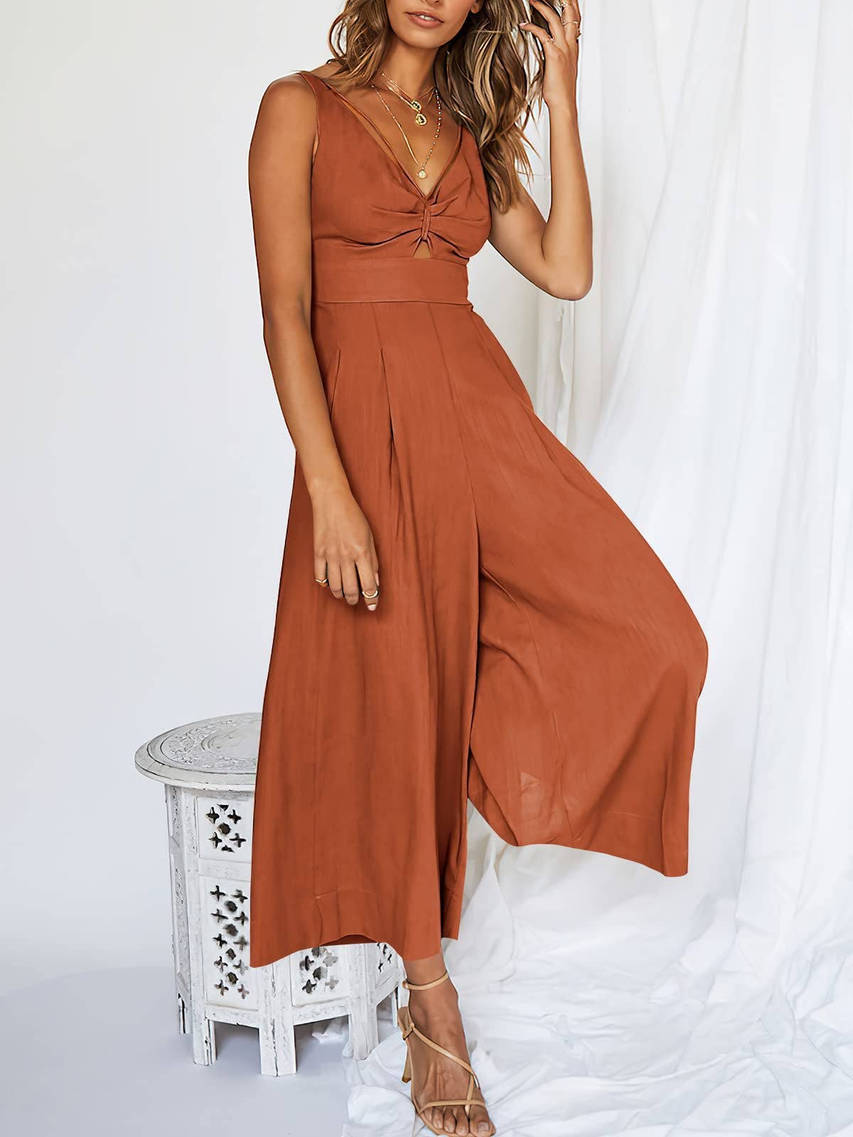 Sweetkama - Wholesale Jumpsuit - Women's - Ladies String Shoulder Overall Sleeveless Jumpsuit 23877