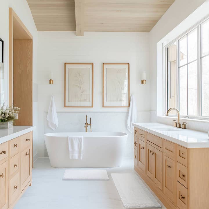 Reversible Cotton Bath Rugs, Cream for wholesale by Olliix