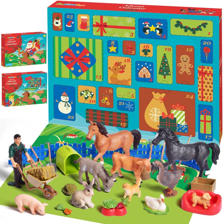 Fun Little Toys - Wholesale Advent Calendar - 30 Pcs Advent Calendar Christmas Realistic Farm Toys