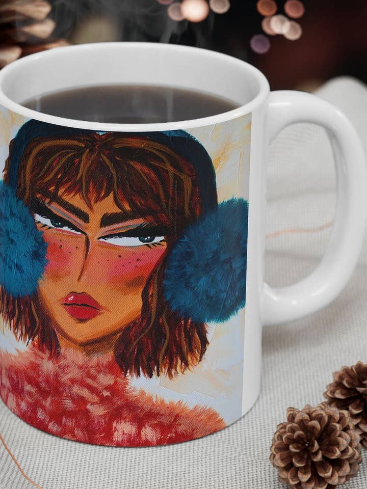Apres Ski Cute Winter Coffee Mug for wholesale by Aim Straley Art