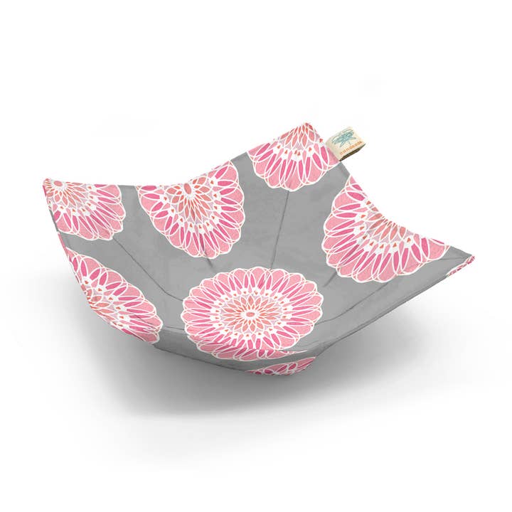 Blumen Pink/Grau Mikrowellen-Schüsselhalter für den Großhandel von Shawn Sargent Designs