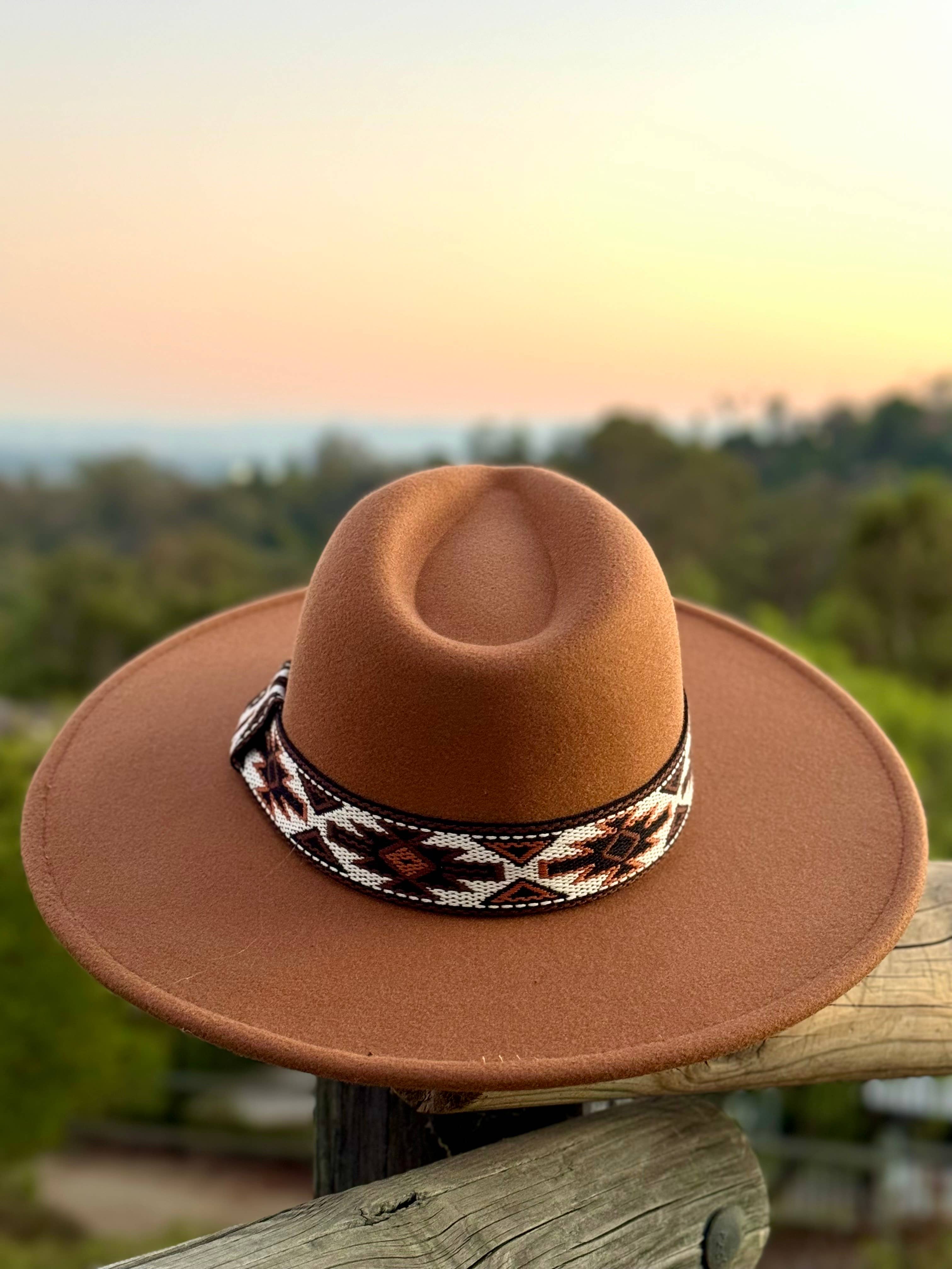 Justin & Taylor - Wholesale Fedora - Women's - Wild Pony | Fedora Adorned with Aztec Belt Trim2