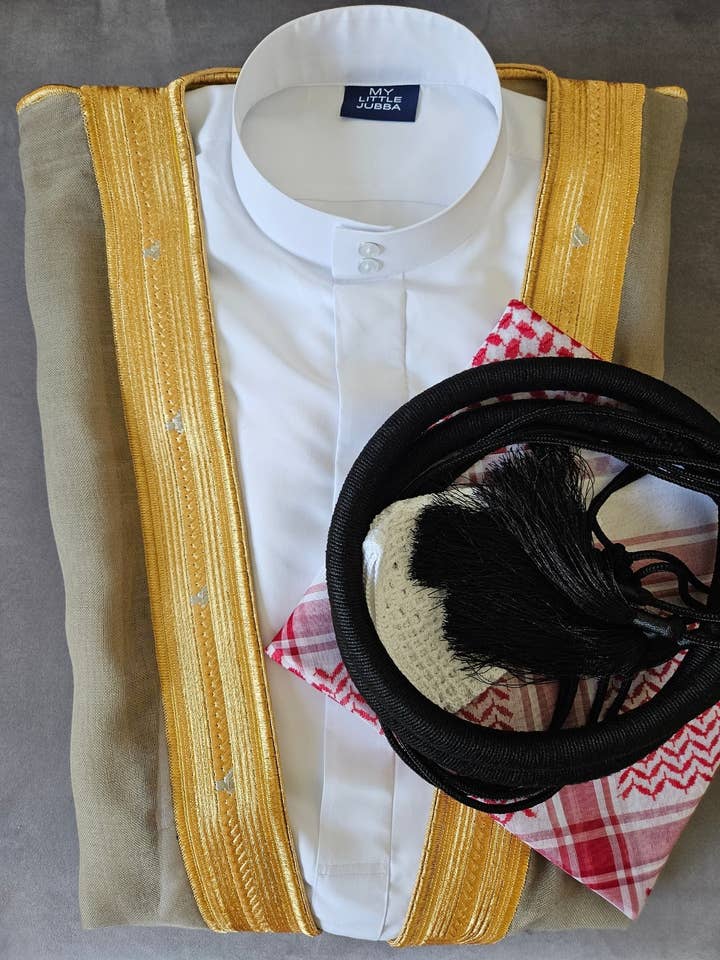 Saudi Thobe 5-teiliges Set für Herren (Red Shemagh) für den Großhandel von MY LITTLE JUBBA