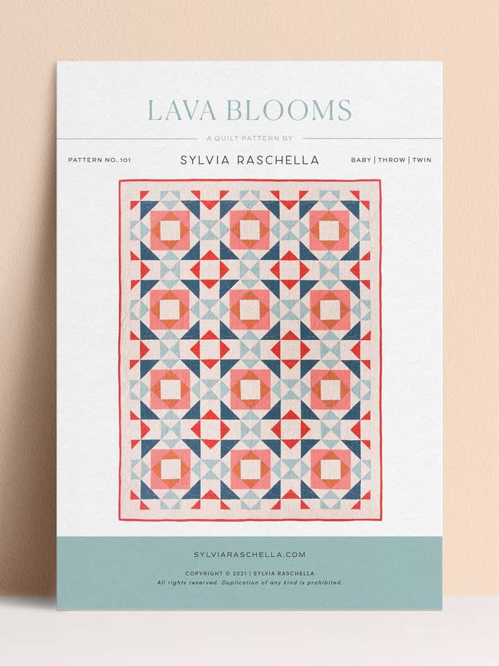 Lava Blooms Quilt Pattern for wholesale by Sylvia Raschella