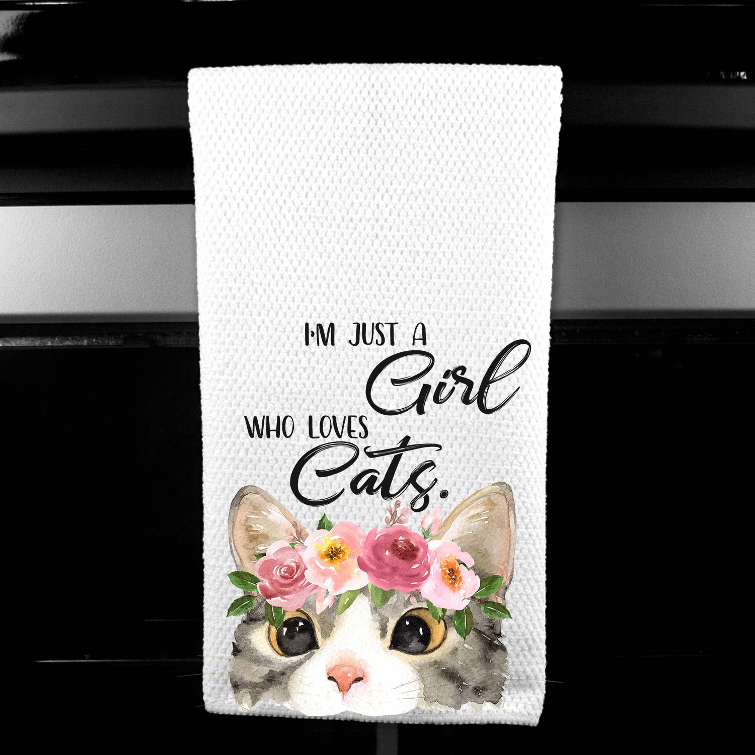 Dasha Alexander - Wholesale Tea Towel - I'm Just a Girl Who Loves Cats Microfiber Towel   0