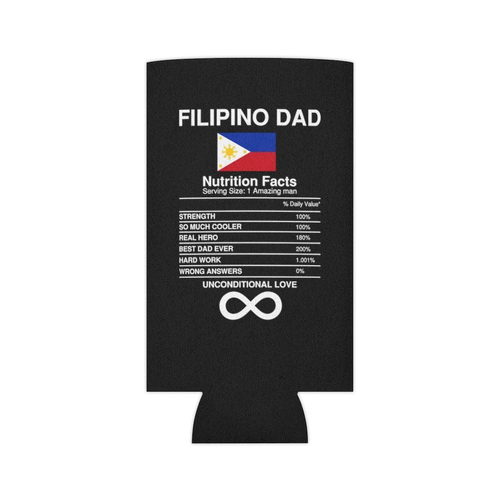 Teegarb LLC - Wholesale Drink huggers & koozies - Beer Can Cooler Sleeve Humorous Filipino Nutrition Facts Enthusiasts Illustration Hilarious Father's day Asian Cuisines Sayings