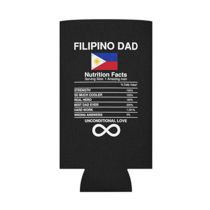 Teegarb LLC - Wholesale Drink huggers & koozies - Beer Can Cooler Sleeve Humorous Filipino Nutrition Facts Enthusiasts Illustration Hilarious Father's day Asian Cuisines Sayings0