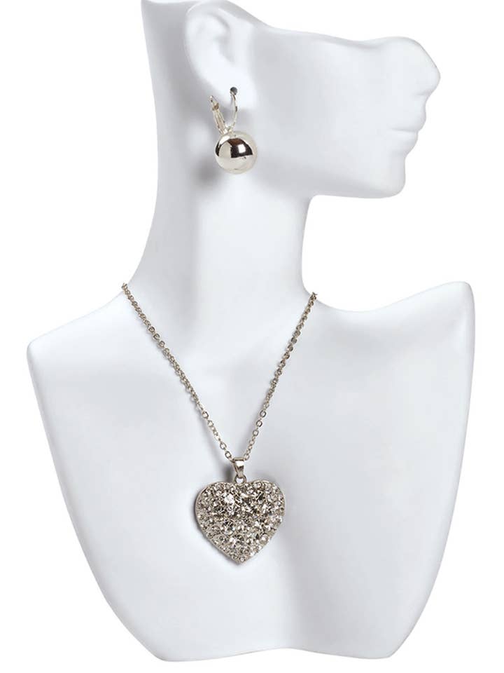 Small Side Profile White Earring/Necklace Display for wholesale by Store Supply Warehouse