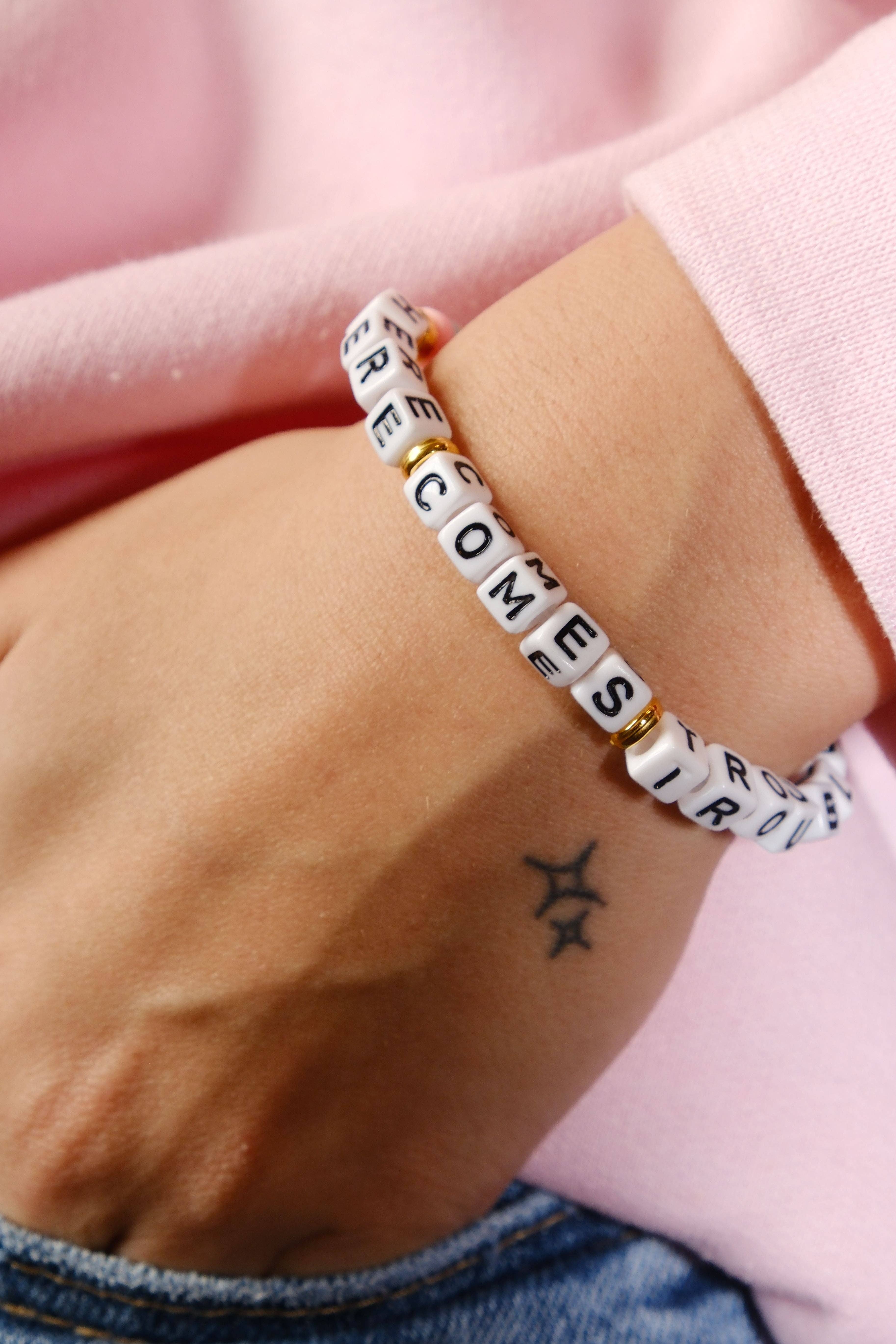 Mure and Grand - Wholesale Beaded Bracelet - Here Comes Trouble Inspirational Beaded Bracelet