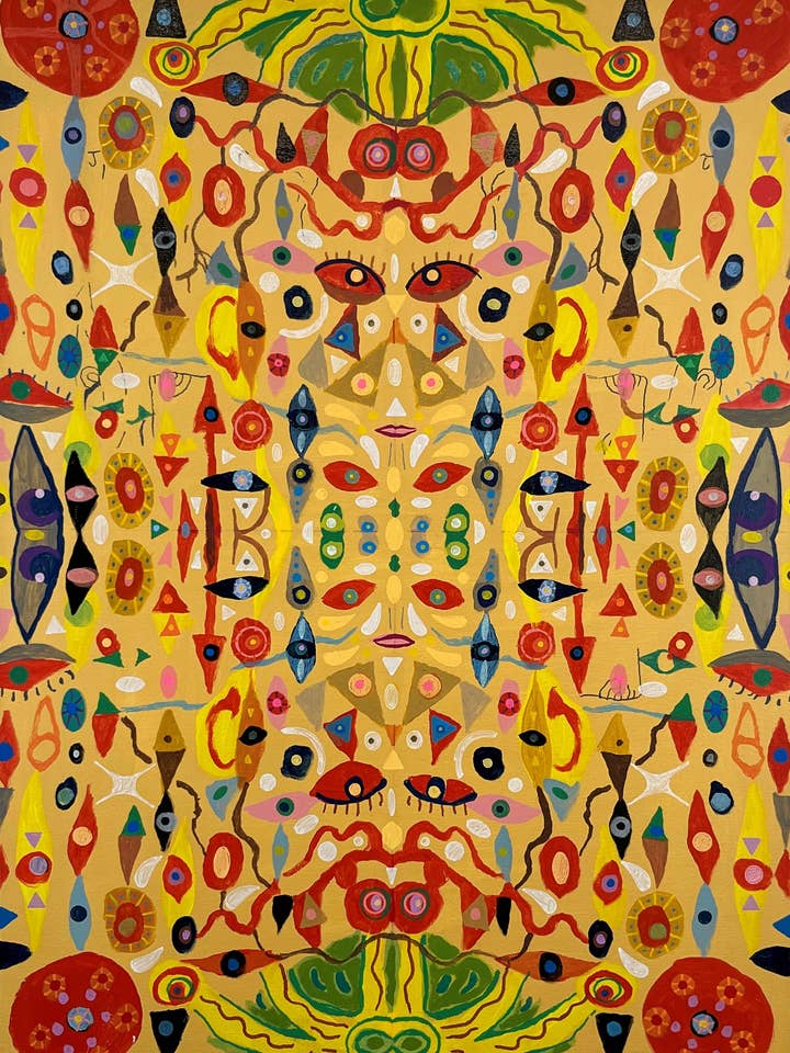 Love and Departure. Acrylic and Oil Markers on Canvas. 24" x 36". John Kline Artwork for wholesale by John Kline Artwork