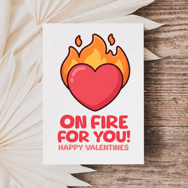 Funny Valentines Day Card On Fire For You for wholesale by Coco Press