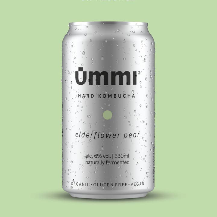 ūmmi Hard Kombucha Sabores Flor de Sabugueiro e Pêra • 24 latas de 330 ml • 6% Álcool por atacado de ūmmi hard kombucha - 6% alc