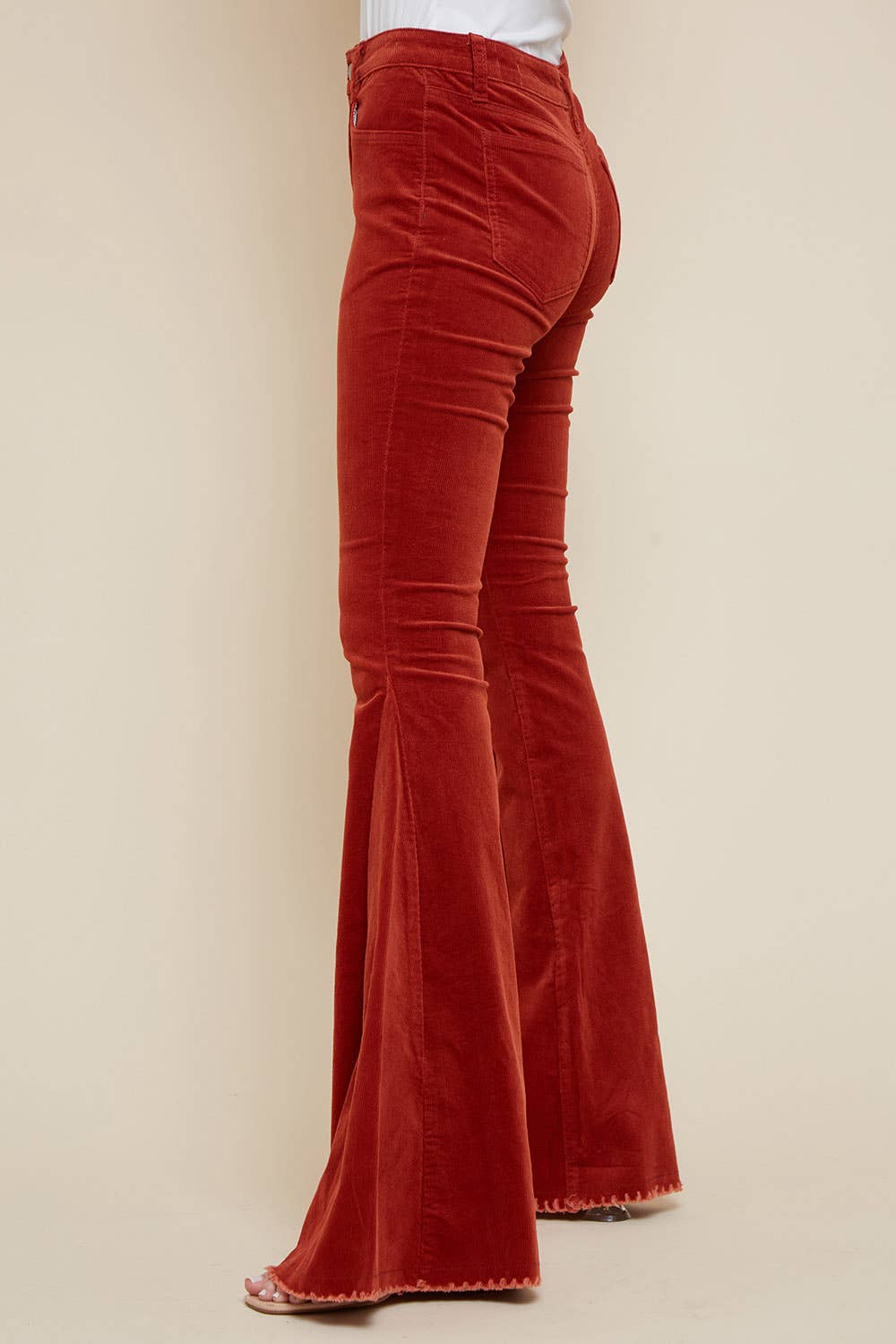 Saints & Hearts - Wholesale Pants - Women's - PLUS SIP6144AP RUST WESTERN CORDUROY BELL BOTTOMS1