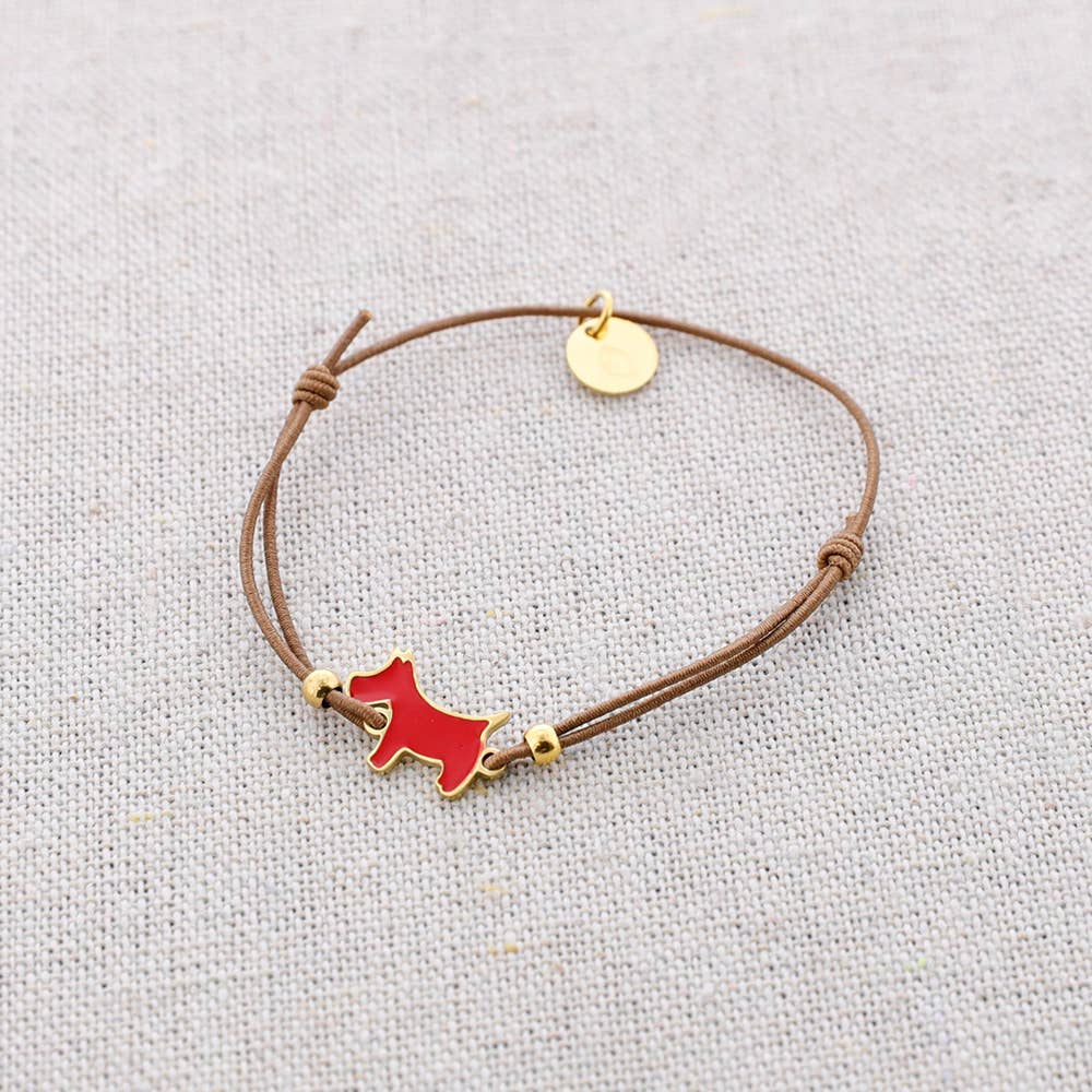 red Perrito Enamel Elastic Steel Bracelet for wholesale on Faire