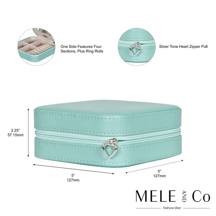 Mele and Co - Wholesale Jewelry Box/Organizer - Mele and Co Josette Vegan Leather Travel Jewelry Case