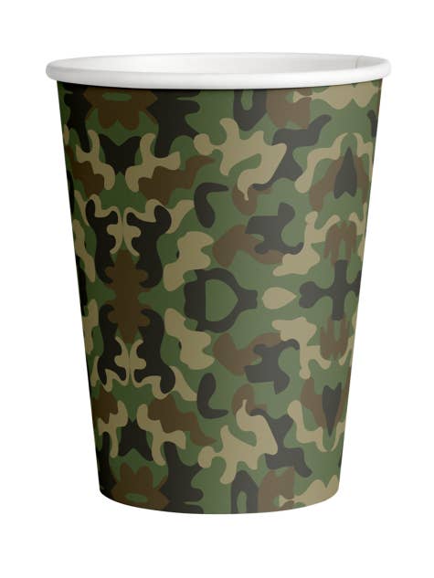 8 Camouflage Cups 250 ML for wholesale by Dream Party