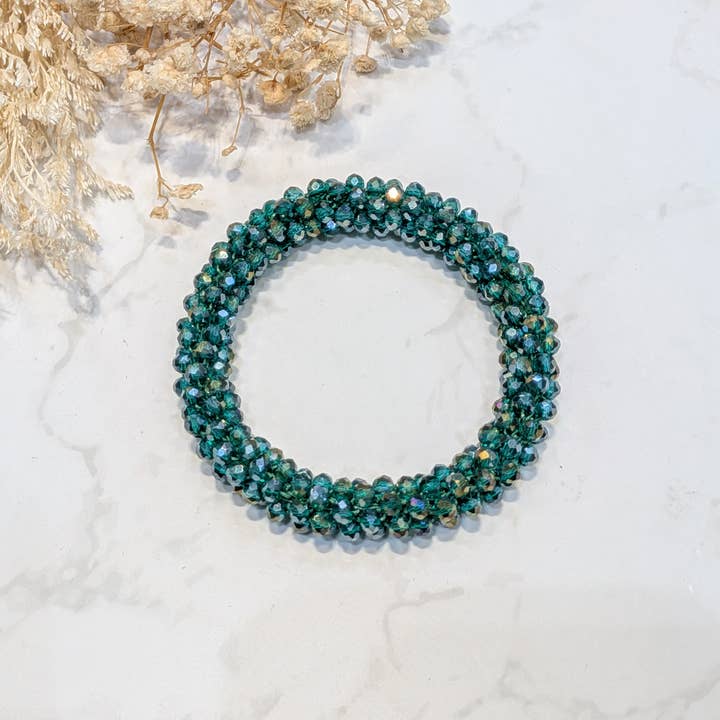 LOLO & YAYA - Wholesale Schakelarmband - Kristaleffect armband in groentint9