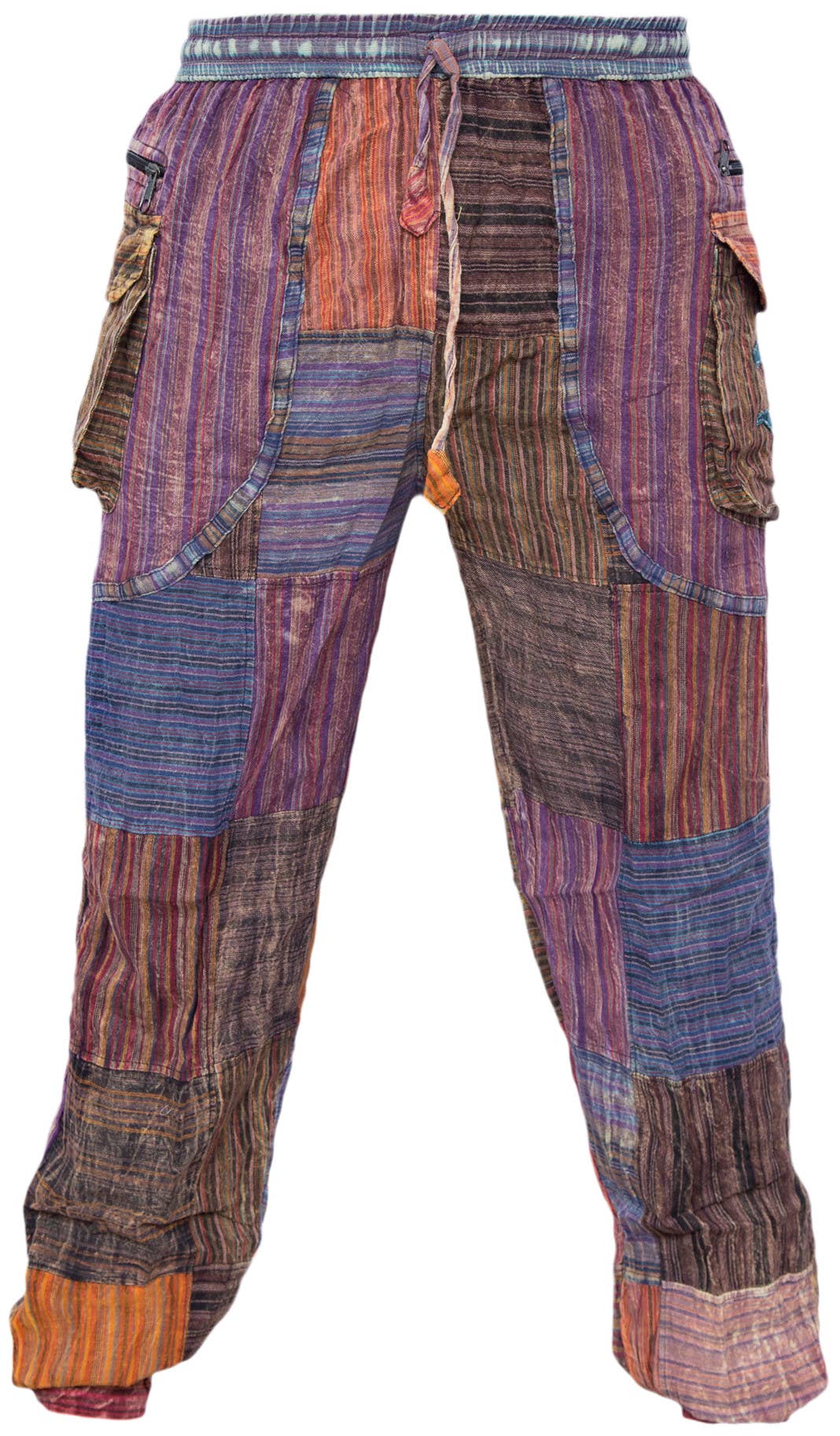 Gheri – wholesale Trousers – Unisex – Peace Patchwork Elastic Waist Gypsy Hippie Trousers2