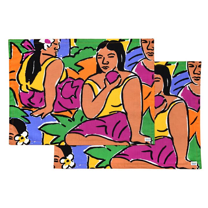 Set de 2 sets de table réversibles Surf Line Hawaii - Wahine pour la vente par JAMS World