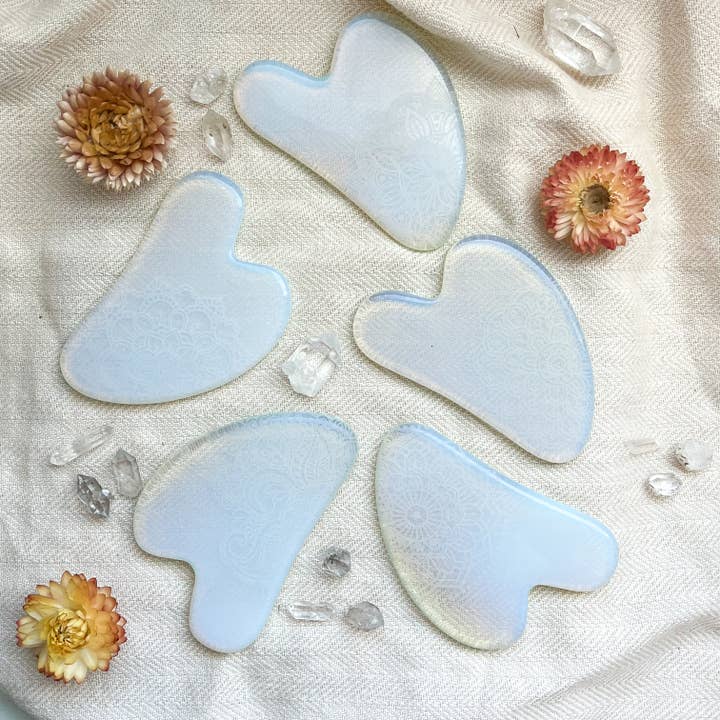 Fractalista Designs - Wholesale Gua Sha tool - Jade Opalite Obsidian Gua Sha Stone Facial Massager Spa Gift5