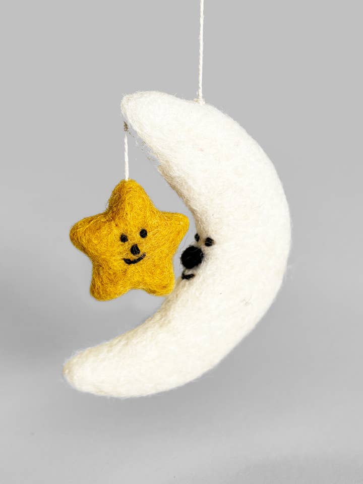Ornamento Suspenso de Feltro Lua e Estrela por atacado de Wrap (US duties paid)