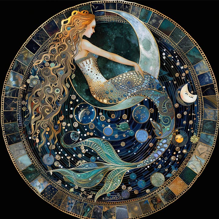 Bodhi Leaf Market - Wholesale Wall Accent - Moonchanted Mermaid Tambourine and Ribbon Wall Accent