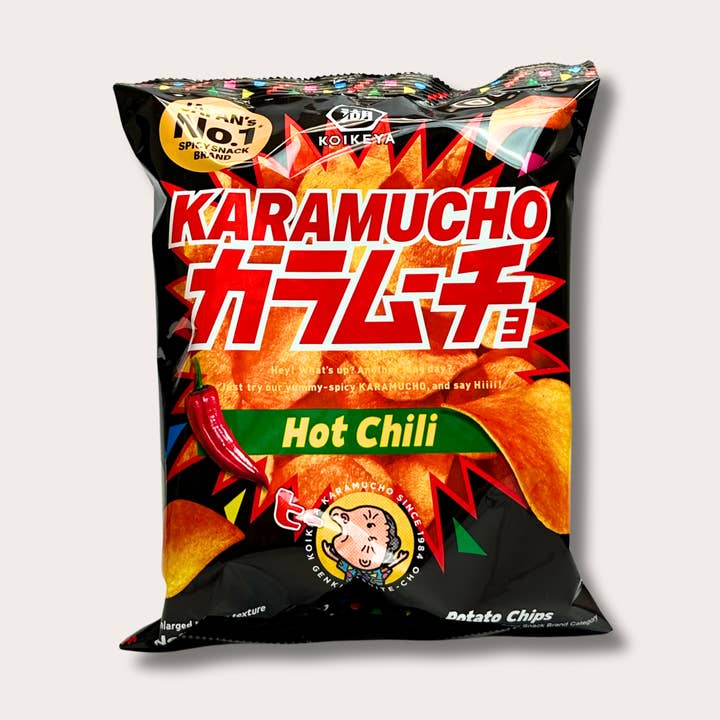 Karamucho Hot Chili Potato Chips for wholesale by Tanuki Towne