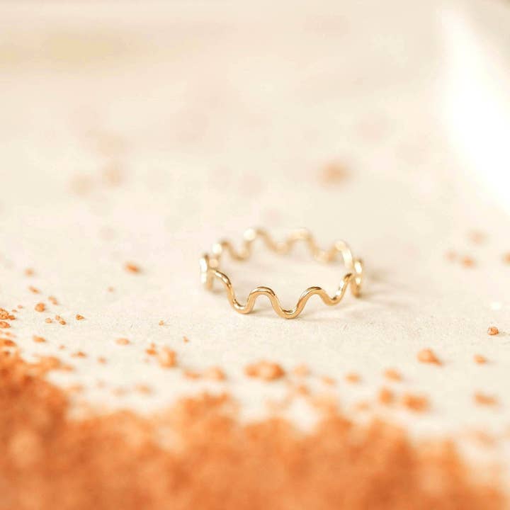 Hello Adorn - Wholesale Band/Stacked Ring - Squiggle Ring | 14kt Gold Fill + Sterling Silver