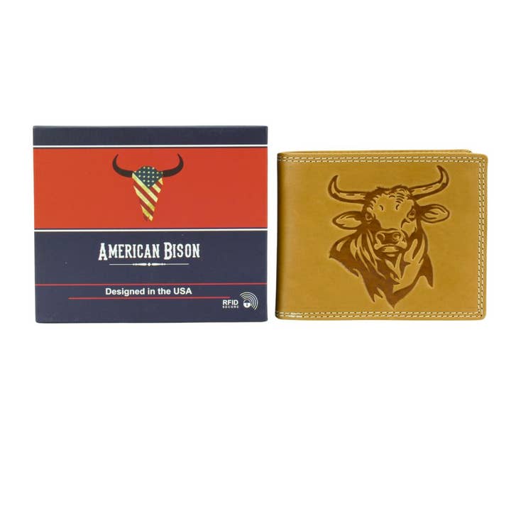 Leather Impressions Inc - Wholesale Wallet - Men's - Oil Pull Up Embossed Steer Bifold Wallet ABB 0064