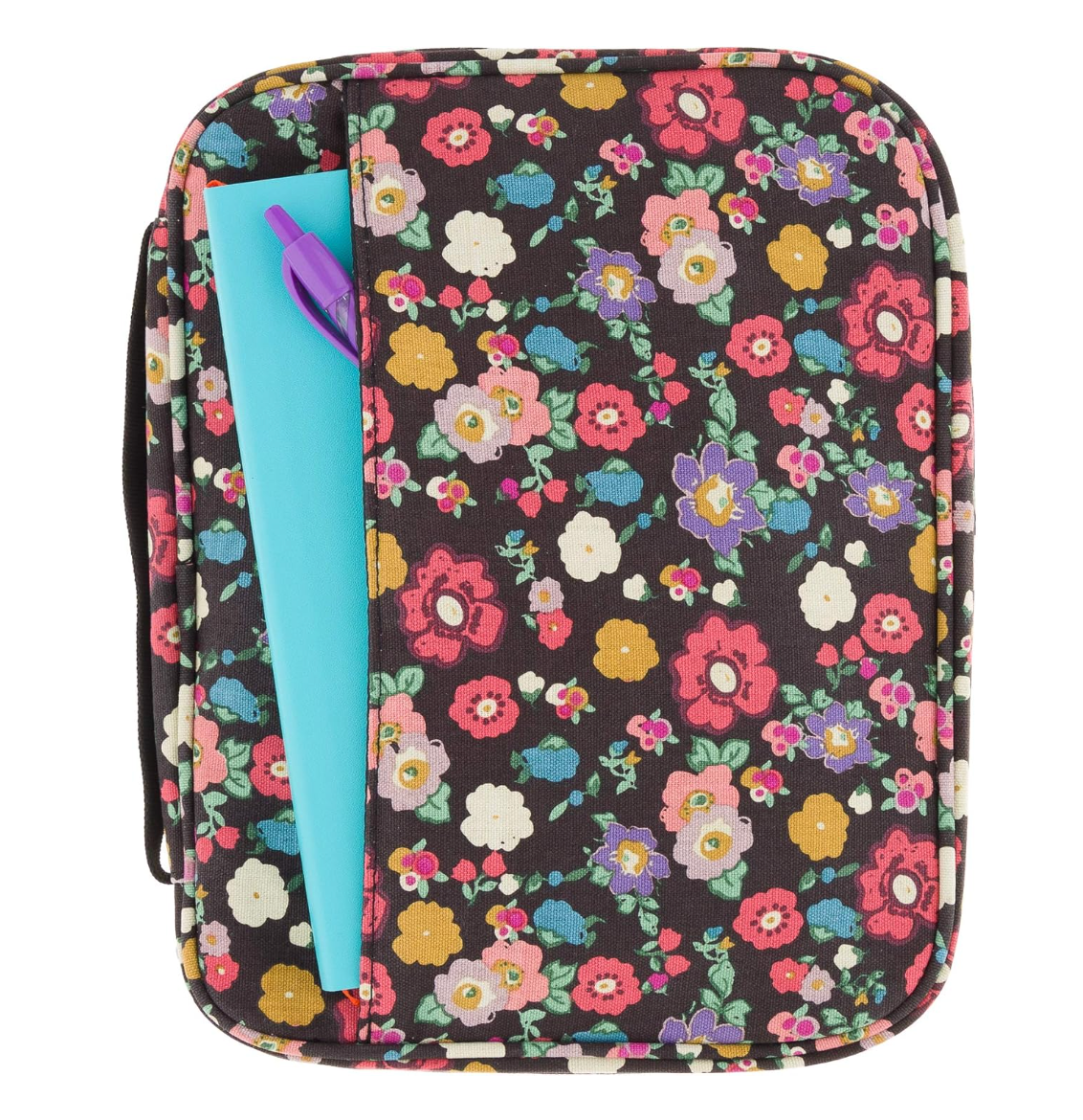 Ella Celebration - Wholesale Bible Cover - Floral Canvas Bible Cover with Zipper and Pockets4