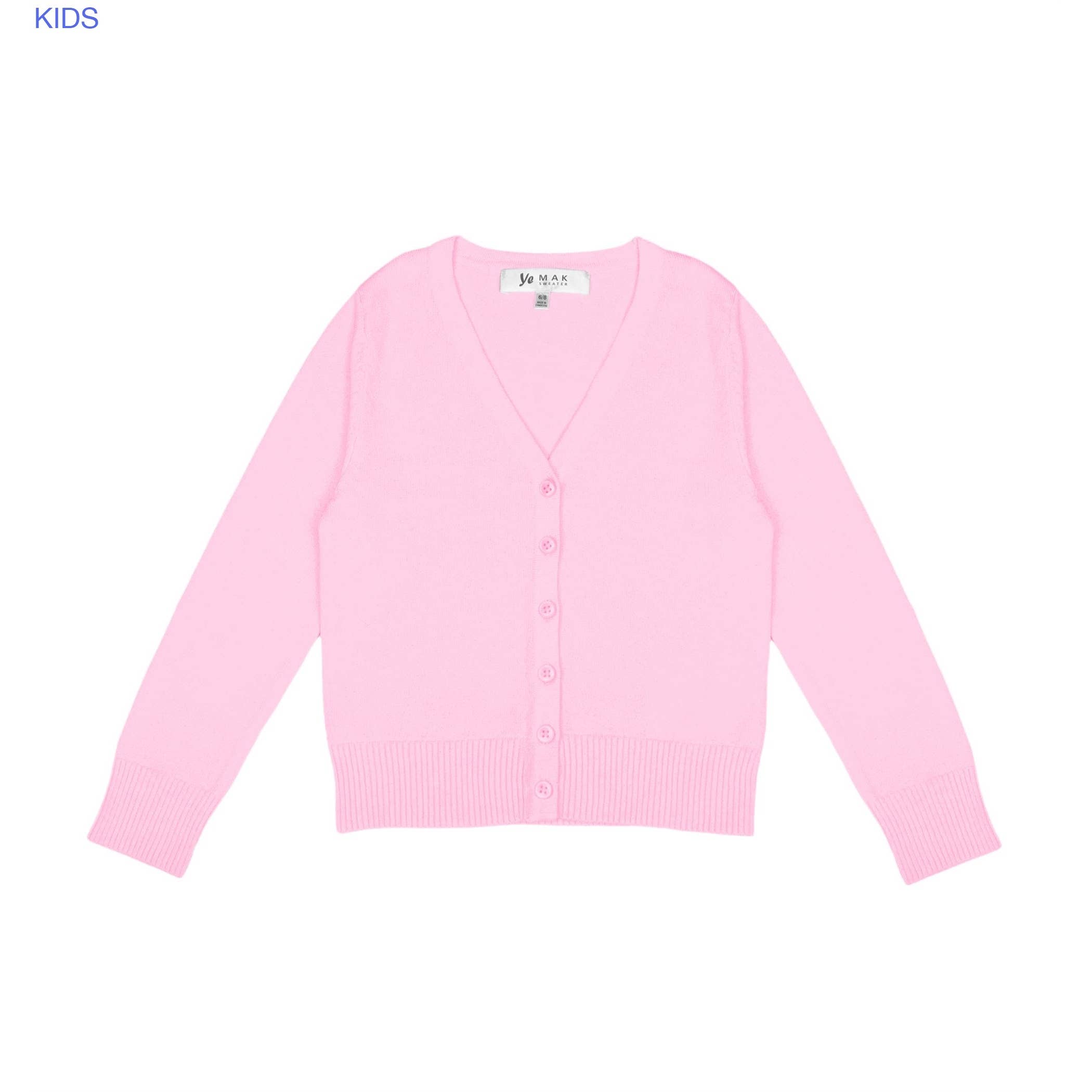 Mak - Wholesale Cardigan - Kids - Girl's Long Sleeve V neck Sweater Cardigan MK5178KID16