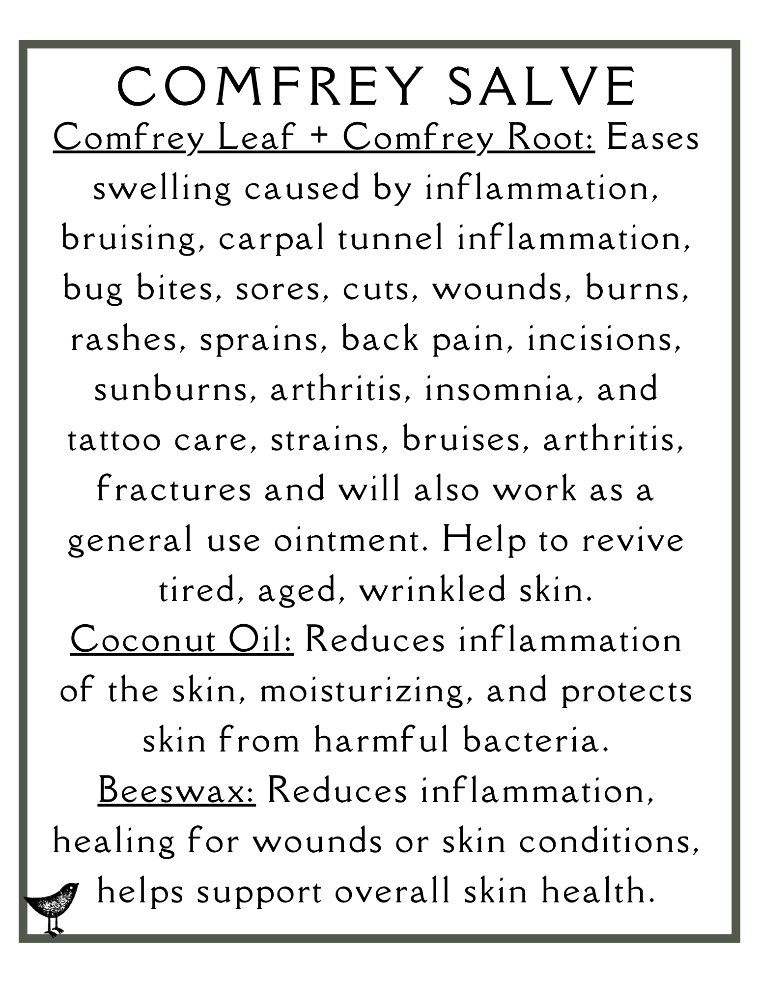 Healing House Herbs - Wholesale Healing Salve/Balm/Cream - Comfrey Salve1