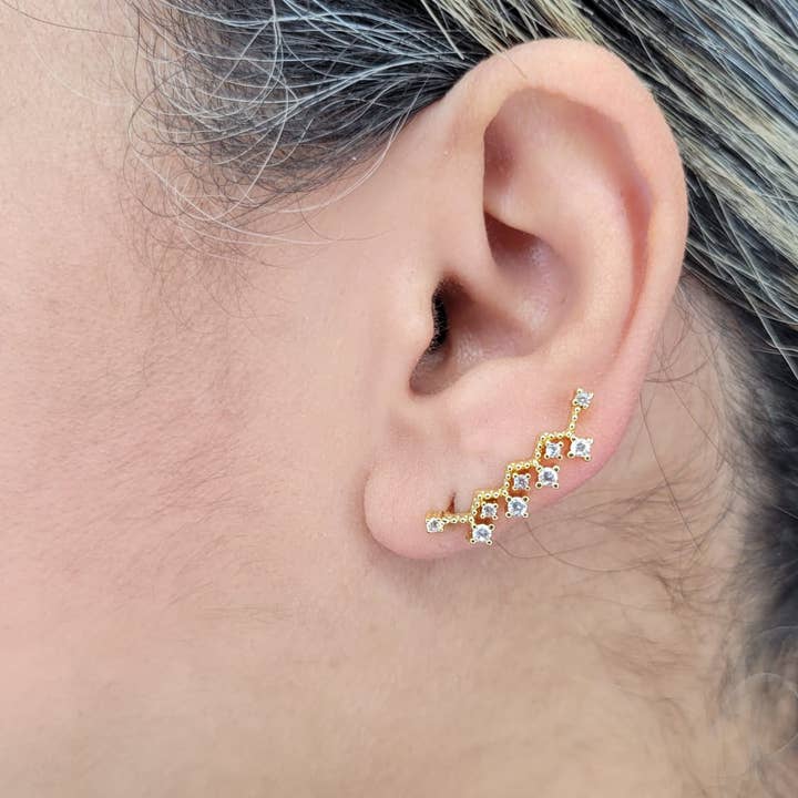 Cherie by Cherie - Vente Boucles d'oreilles ear jackets/manchettes d'oreille (climbers) - Boucles d'oreilles grimpeur Constellation1