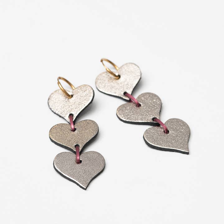 Triple Heart Earrings for wholesale by C.KARAKALPAKI