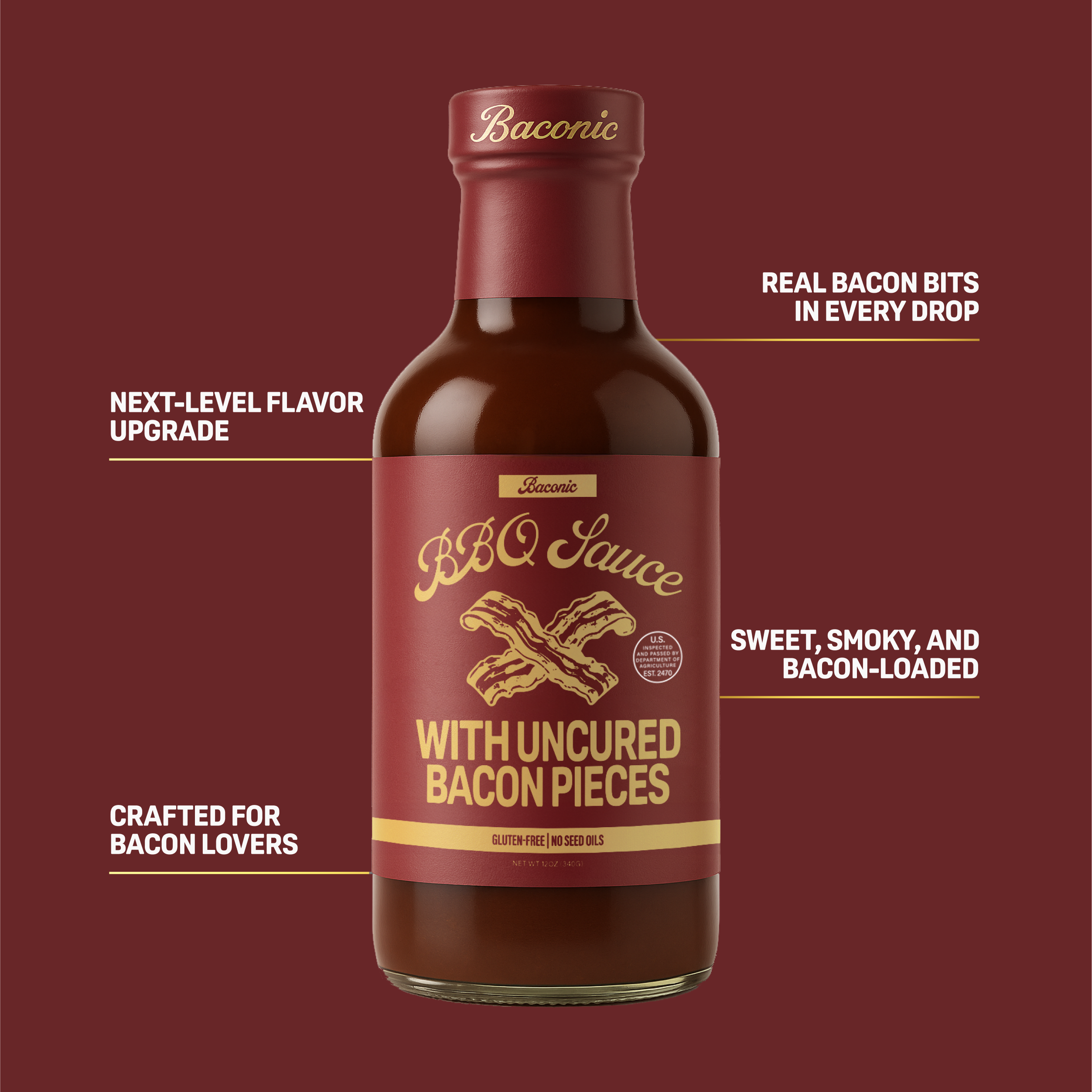 FLOCK Chicken Chips - Wholesale BBQ Sauce - Baconic BBQ Sauce | With Real Bacon Bits and No Seed Oils3