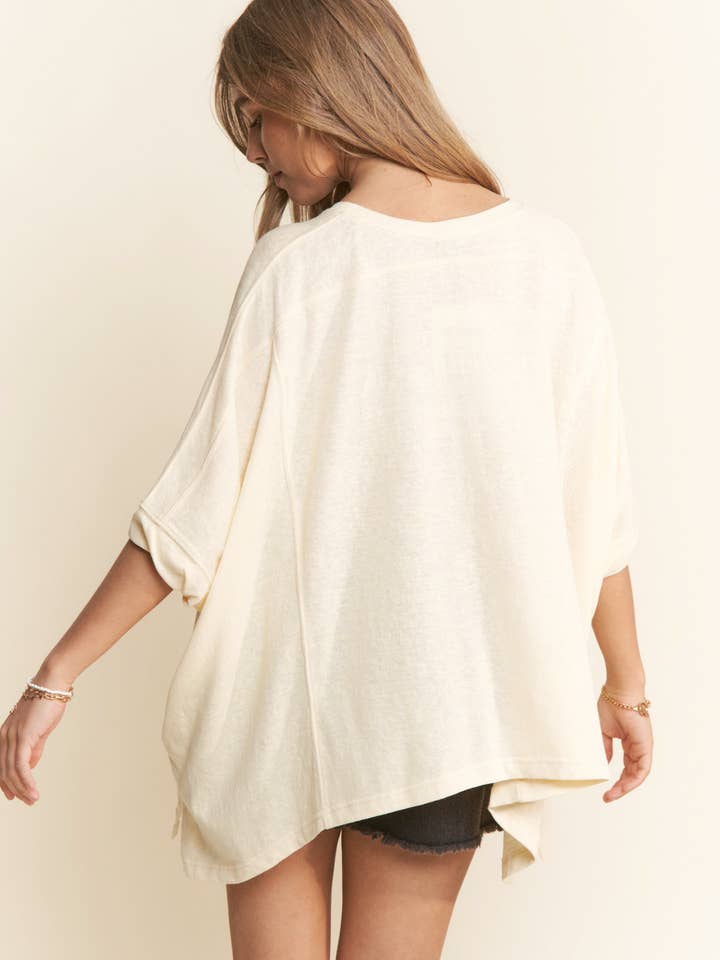 J.NNA - Wholesale Shirt - Women's - Loose Fit Dolman Solid Color Top