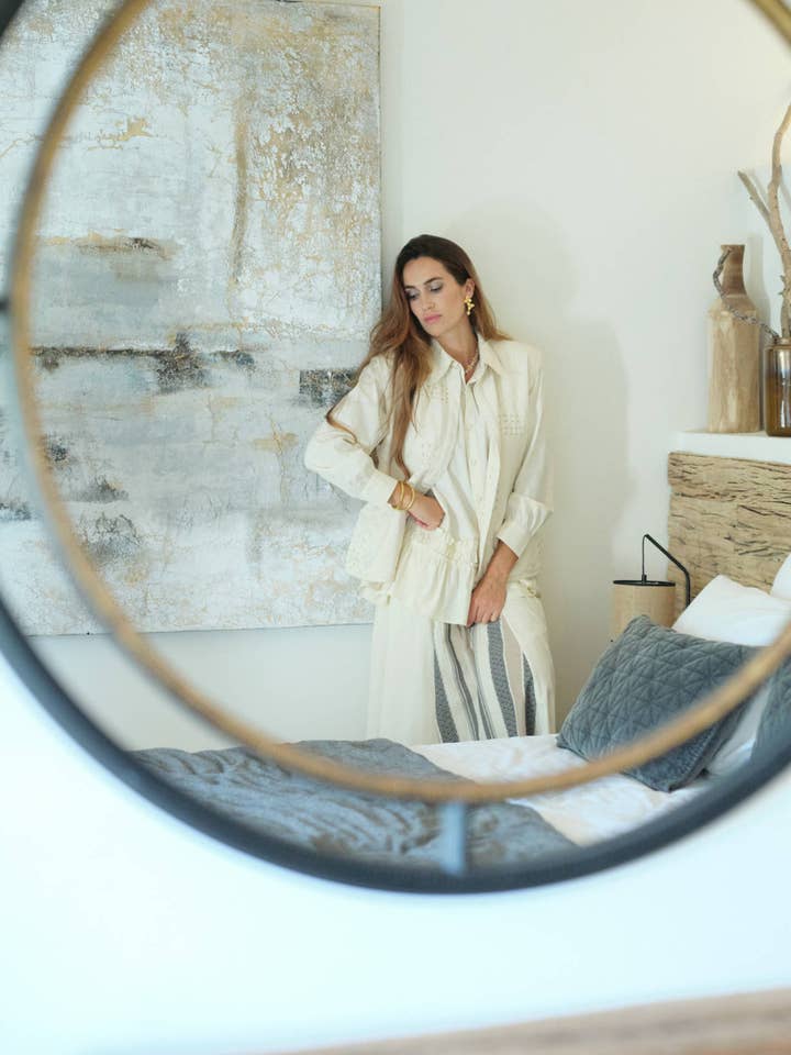 ENFÄRGAD SKJORTA LÅNGÄRMAD 10 ECRU för wholesale av Rhum Raisin