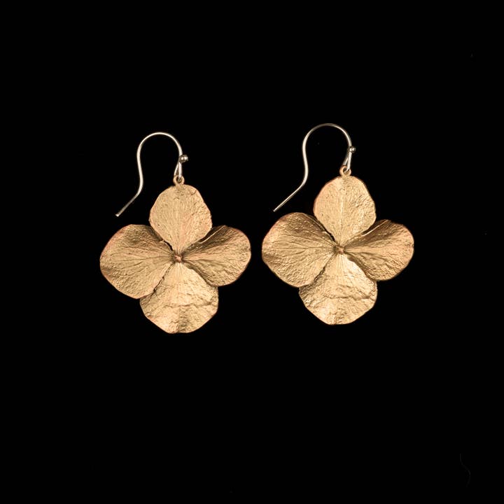 Michael Michaud - Wholesale Dangle Earrings - Hydrangea Large Petal Wire Drop Earrings