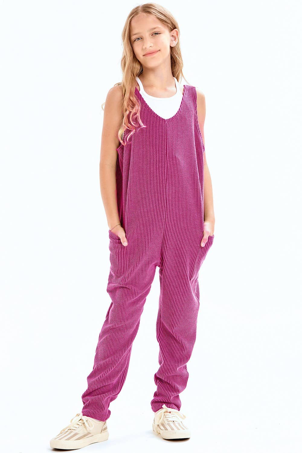 Good Girl - Wholesale Jumpsuit - Kids - Embossed Rib Sleeveless Jumpsuit /Overall /Onesie11