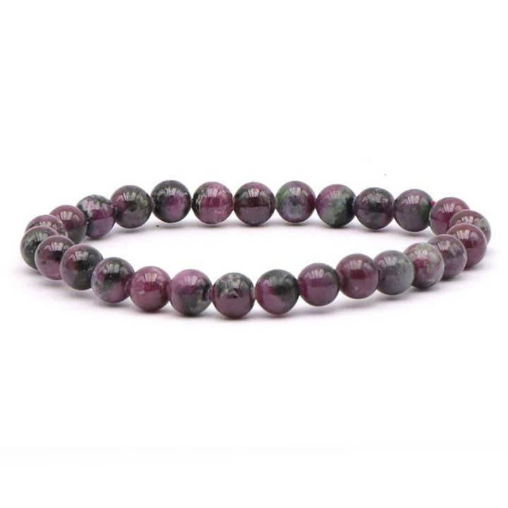Ruby zoisite bracelet Tanzania AAA (8-9mm beads) for wholesale by La Boîte à Cailloux