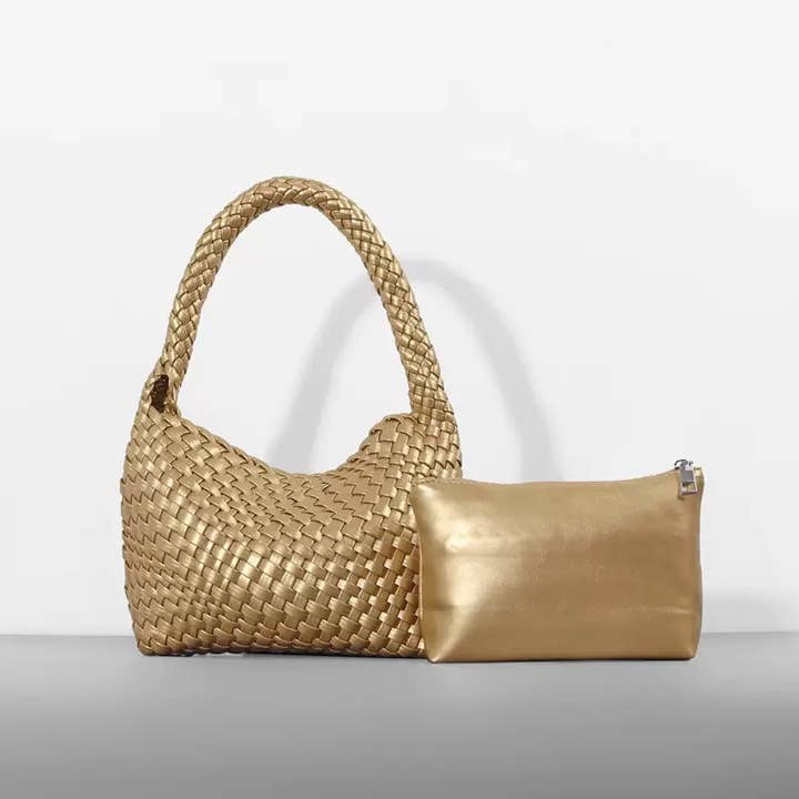 Sook Stainable - Wholesale Shoulder Bag - Women's - Vegan Leather Woven Shoulder Baguette Bag8