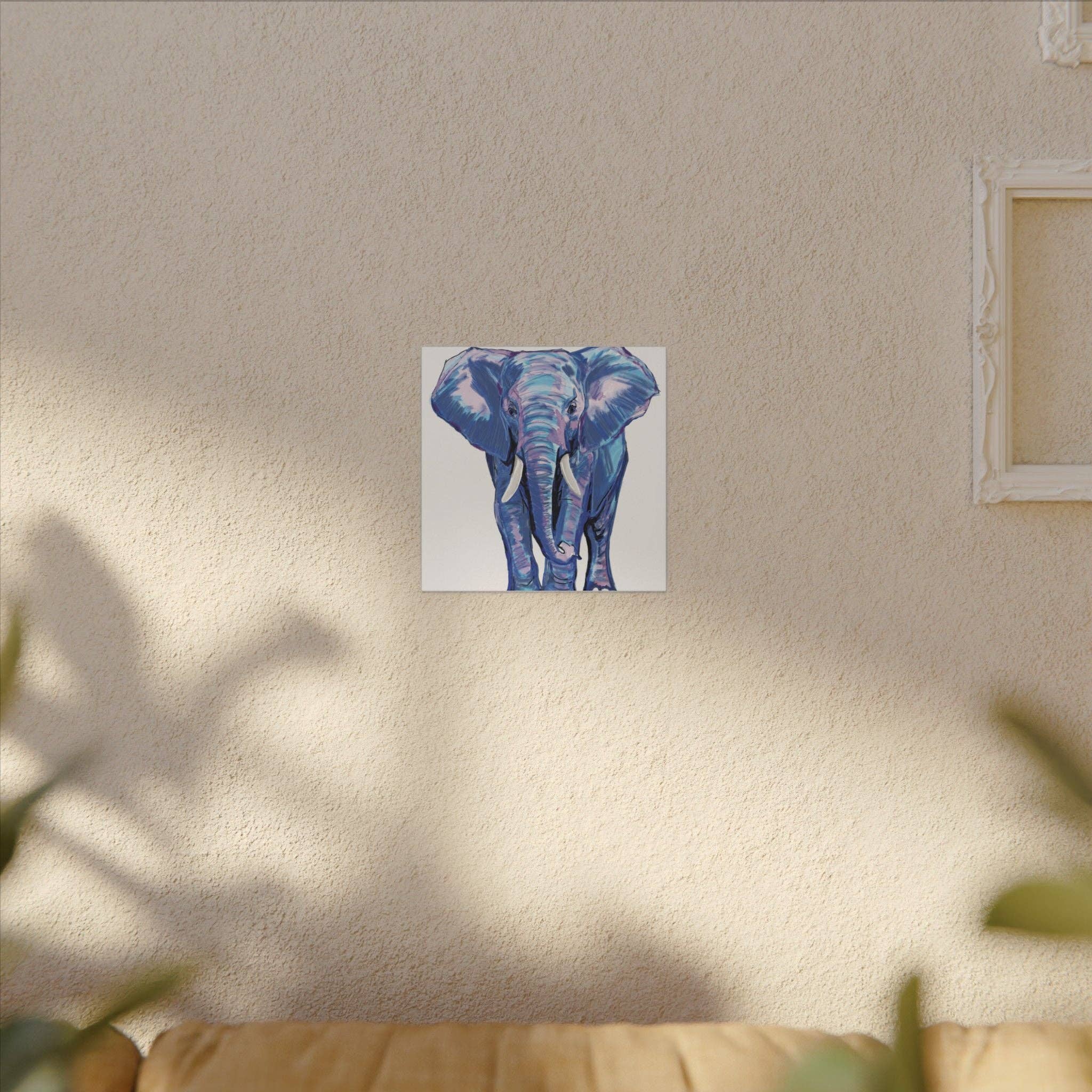 Blue Cava - Wholesale Art Print - Blue and Pink Elephant Canvas Art - Colorful Elephant Wall Décor46