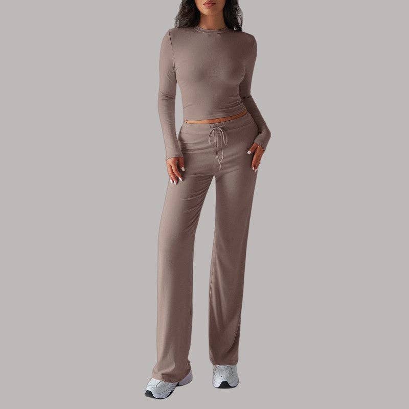 kycozy – wholesale Lounge set – Women's – Long Sleeve T-Shirt Straight Leg Pants Set5