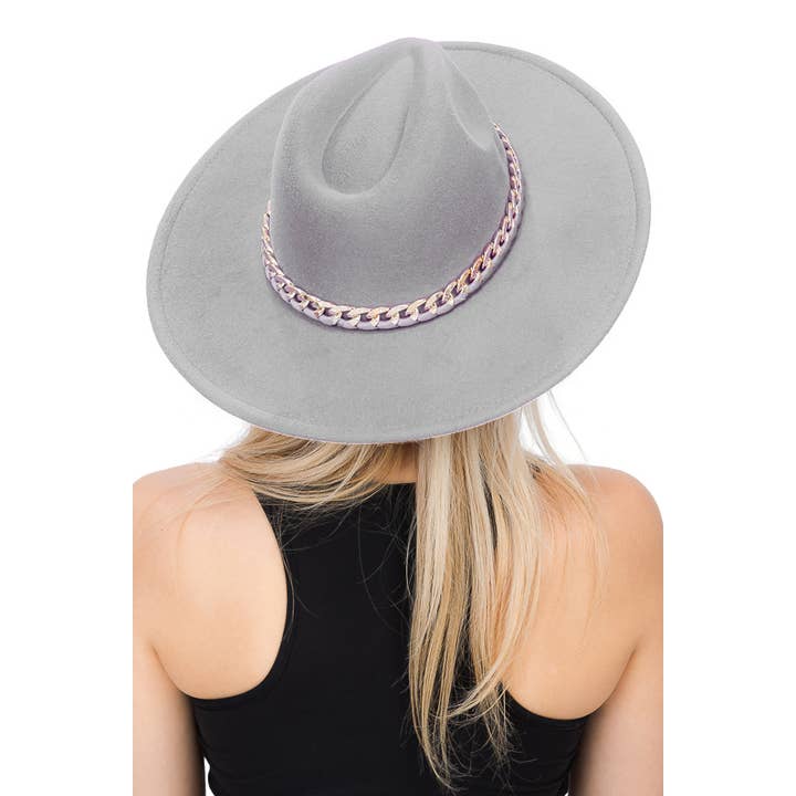 Cap Zone – Fedora - Mulher por atacado – Chapéu Monocromático Revelado Corrente Cubana Larga Feltro Chapéu5