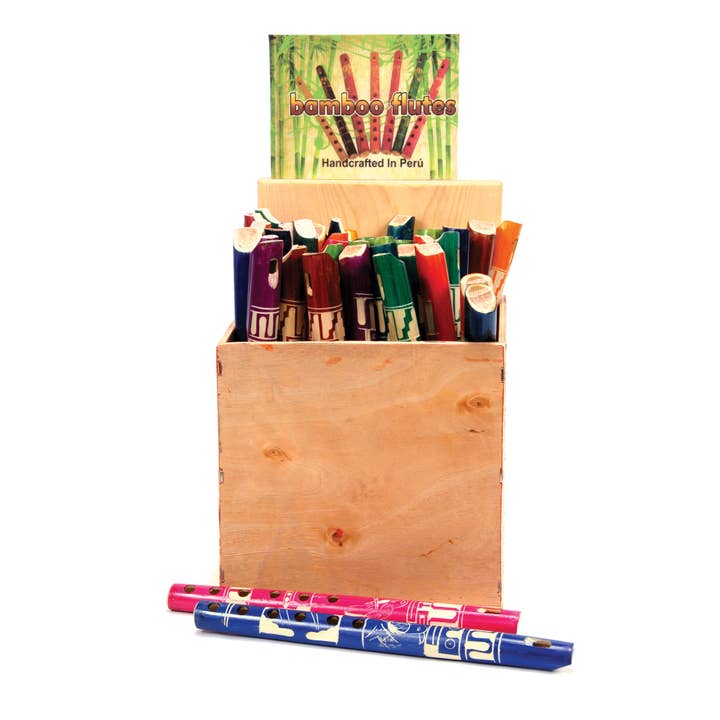Pawnee Bill’s - Wholesale Musical Instrument - Colorful 10" Bamboo Flute