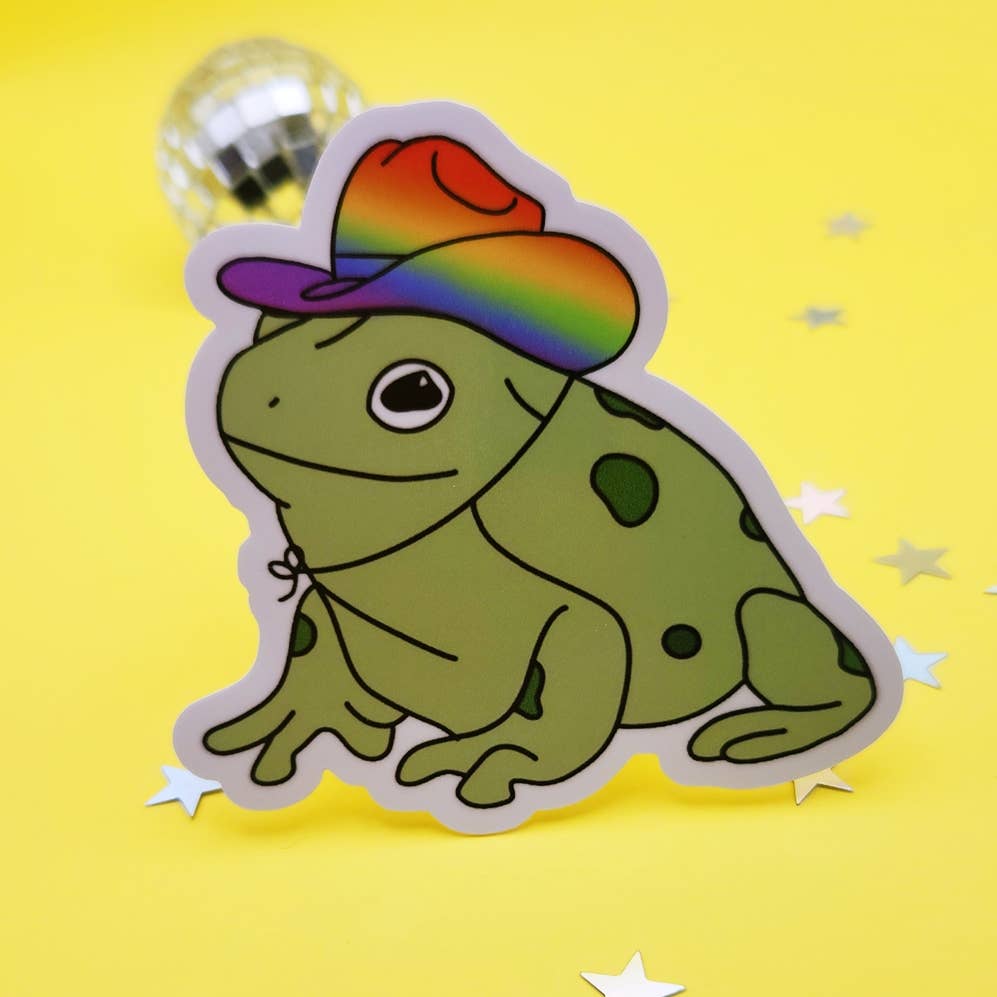 Luxe Trauma - Wholesale Sticker - Gay frog sticker rainbow pride cowboy hat funny cute1