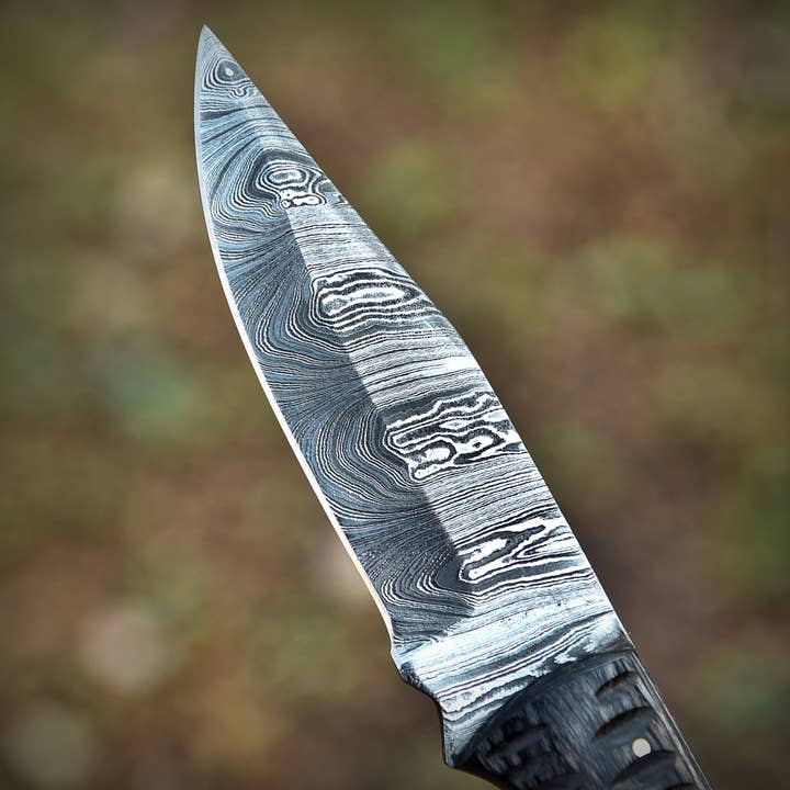 Deer Edge - Wholesale Pocket Knife/Holder - Damascus Steel Skinner Knife with Sheath - handmade2