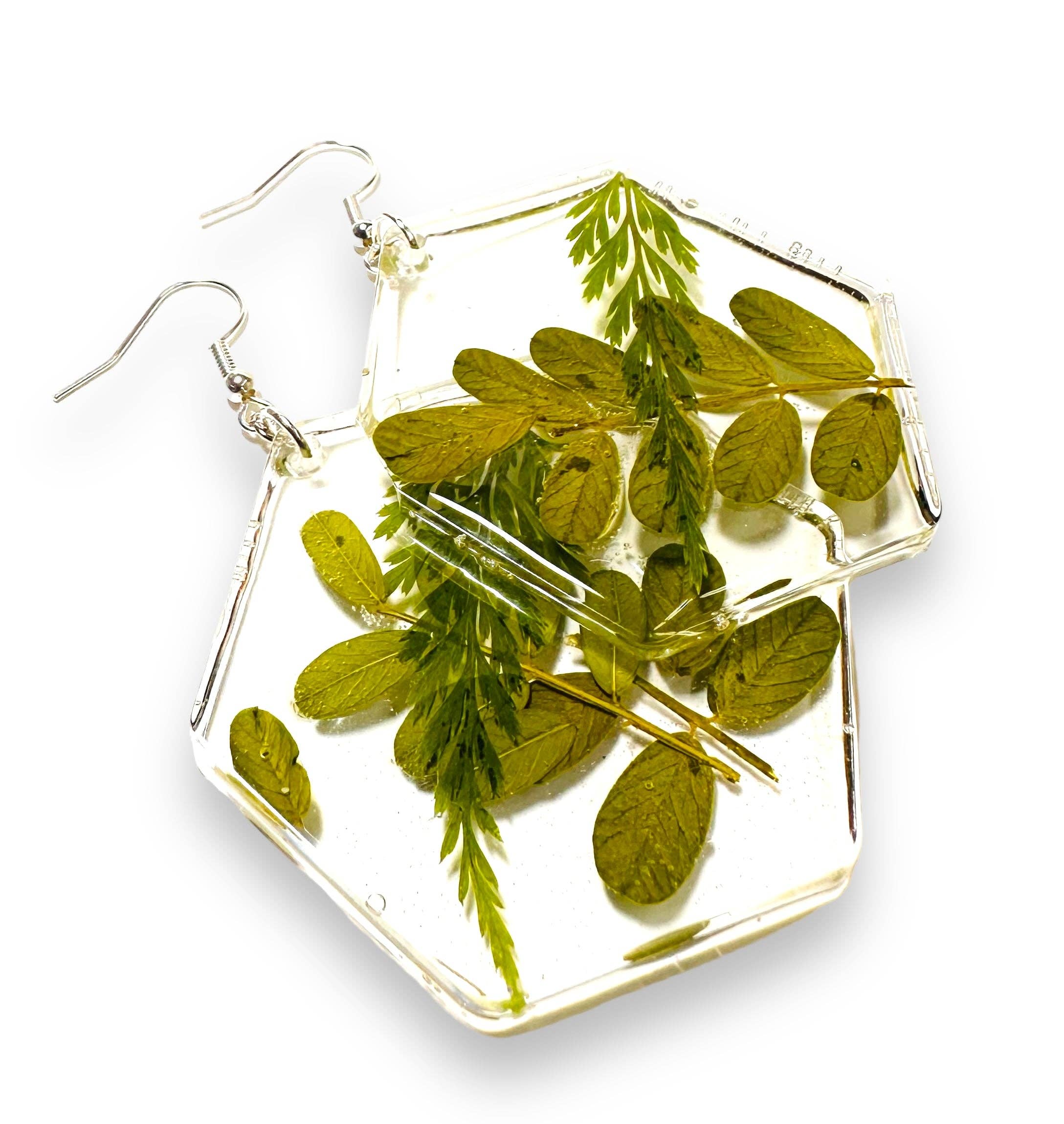 Janine’s Jewelry Design - Wholesale Hangende/ronde oorbellen - Oorbellen met geperste bloemen/echte bloemen/harsbloem19