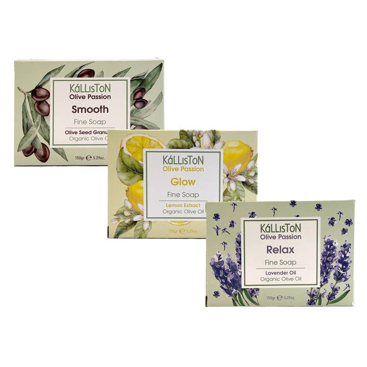 ALETA FARMS - Wholesale Bar Soap - Greek Olive Soaps, Relax, Smooth & Glow, in Retail DisplayÂ