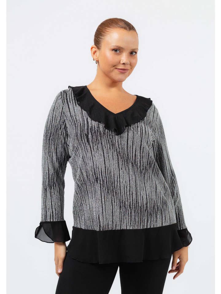 251143 - Glittrig stickad tunika Höst Vinter Kollektion Stora Storlekar för wholesale av Teresa Cardoso Oliveira